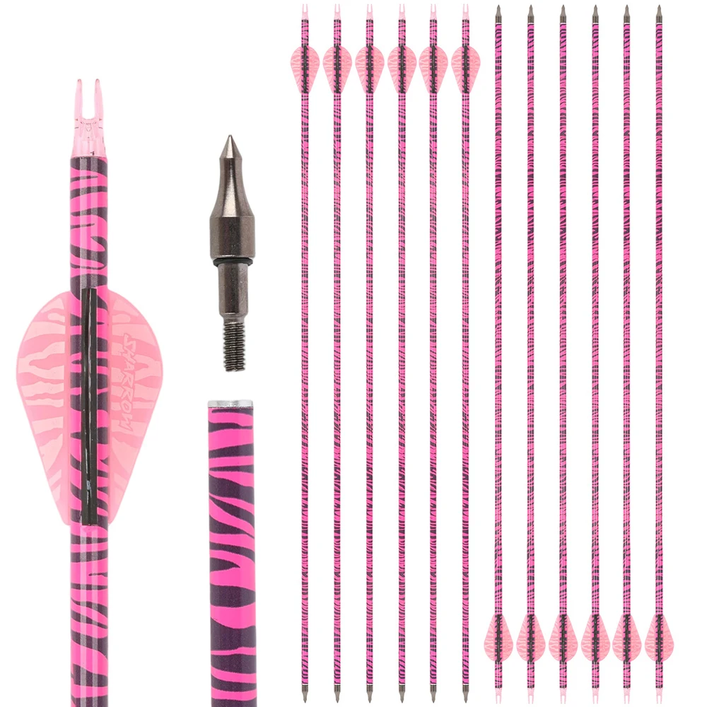 Flechas de carbono Spine 500 con plumas de goma para tiro con arco - imagen 2