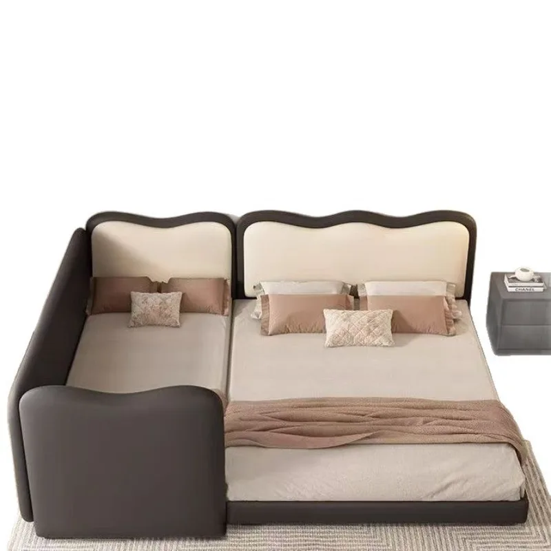 Parent-child splicing bed, small apartment cloud soft bag, widened bed combination bed