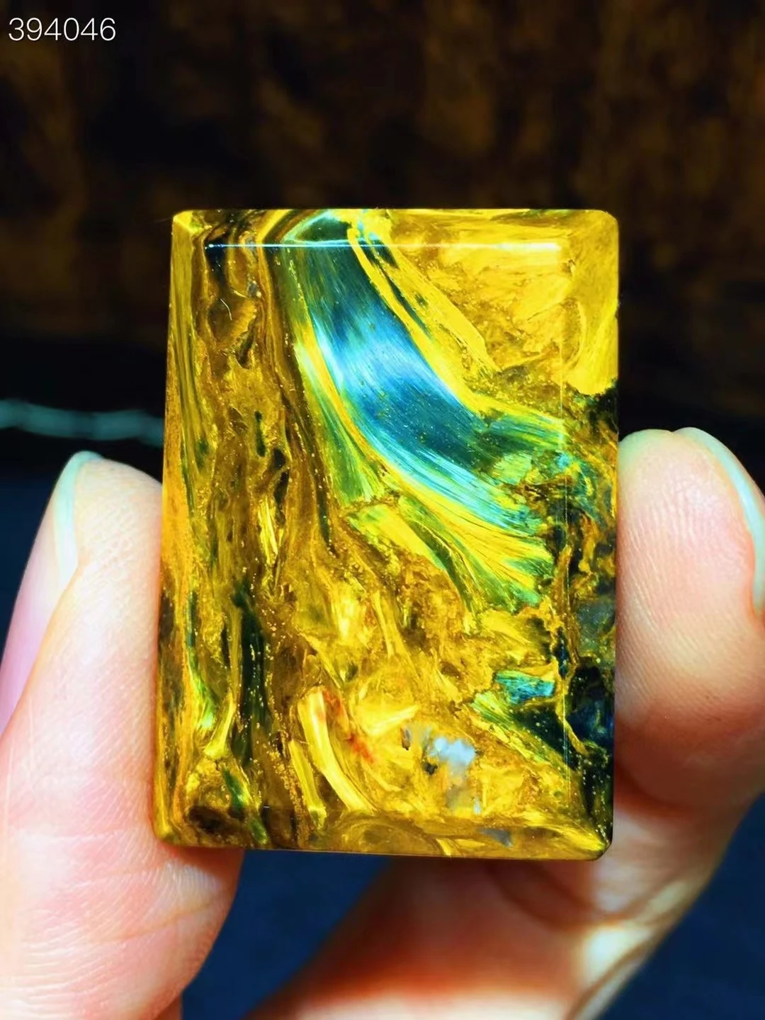 Natural Yellow Pietersite Chatoyant Pendant 30.3x21.5x7.6mm For Women Men Namibia Cat Eye Rectangle Pietersite Jewelry AAAAAA