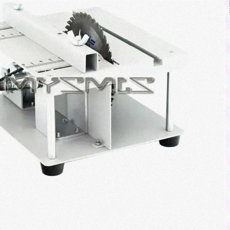 Multi-Functional Mini Table Saw, Adjustable Speed & Angle Desktop Wood Cutter, Electric Sawing Machine with Blade