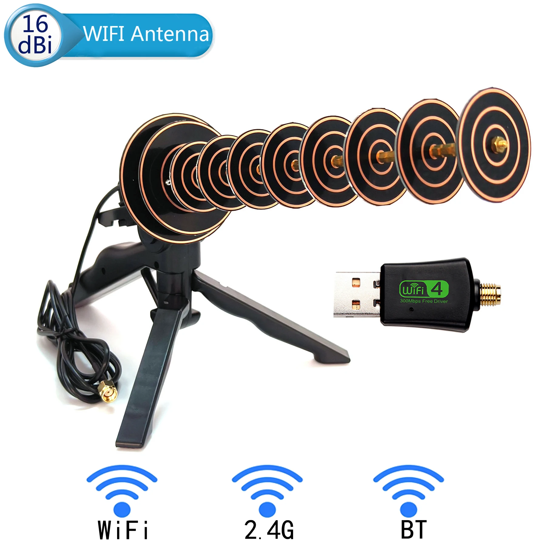 

16dBi 2.4GHz WIFI Yagi Directional Antenna USB Wireless Adapter Laptop Desktop pc Long Range Receive Or Transmit Signal