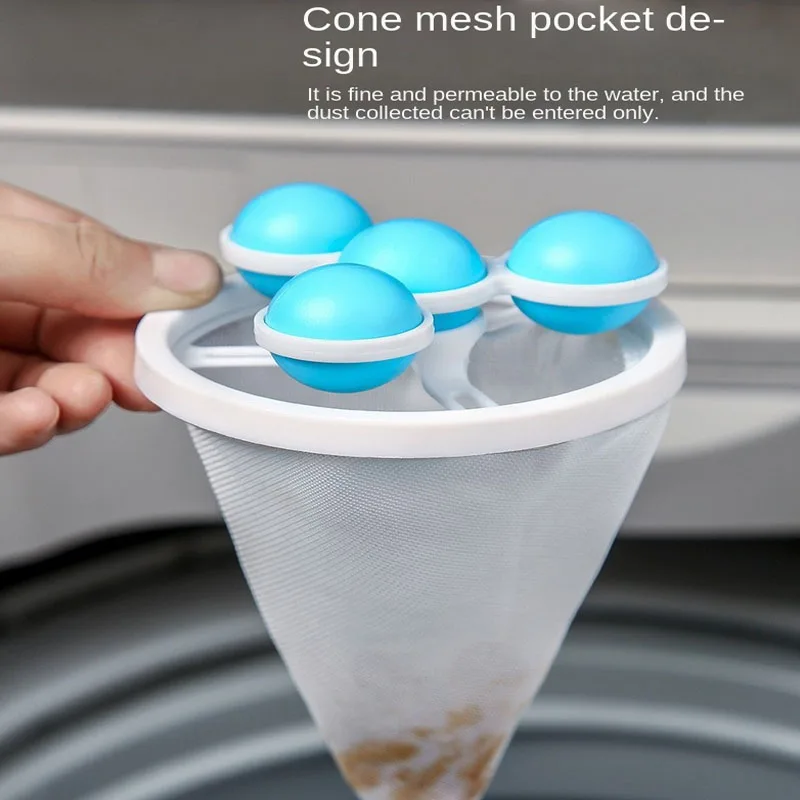 A Three-Color Optional Round Automatic Wave Washing Machine Filter Bag Dehair Remover Hair Cleaning Decontamination Ball