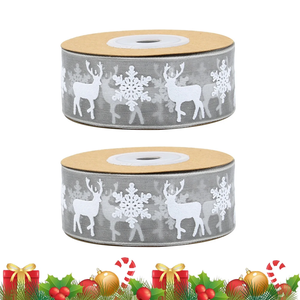 

2 Rolls Christmas Decor Tulle Ribbon Gift Wrapping Decoration Diy Crafts Supplies Wedding Holiday Presents