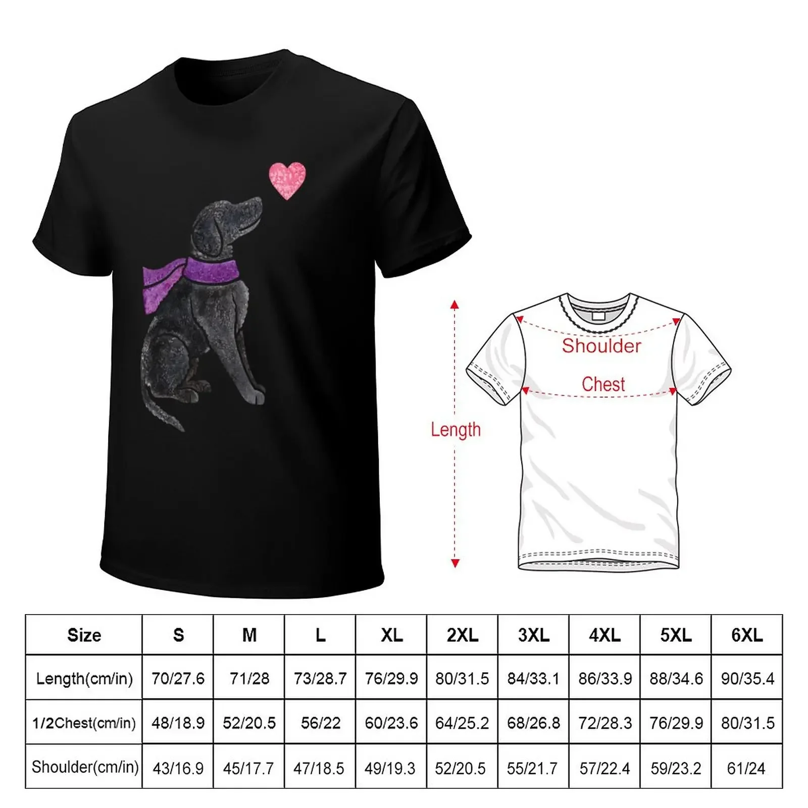 Watercolour Curly-coated Retriever (black) T-Shirt cute clothes blanks mens graphic t-shirts big and tall