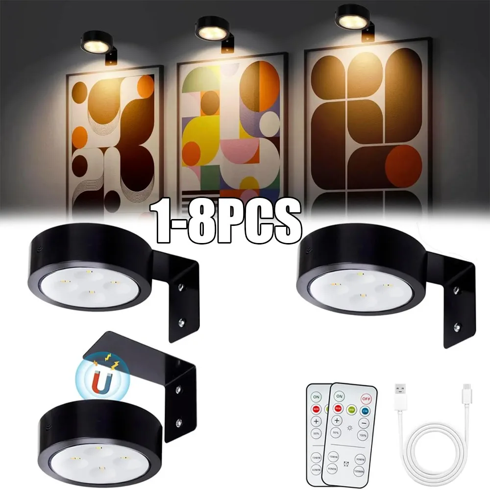 1-8 قطع RGB إطار صورة LED مغناطيسي عرض فني مع جهاز تحكم عن بعد، إضاءة ديكور الحائط للمنزل والمكتب