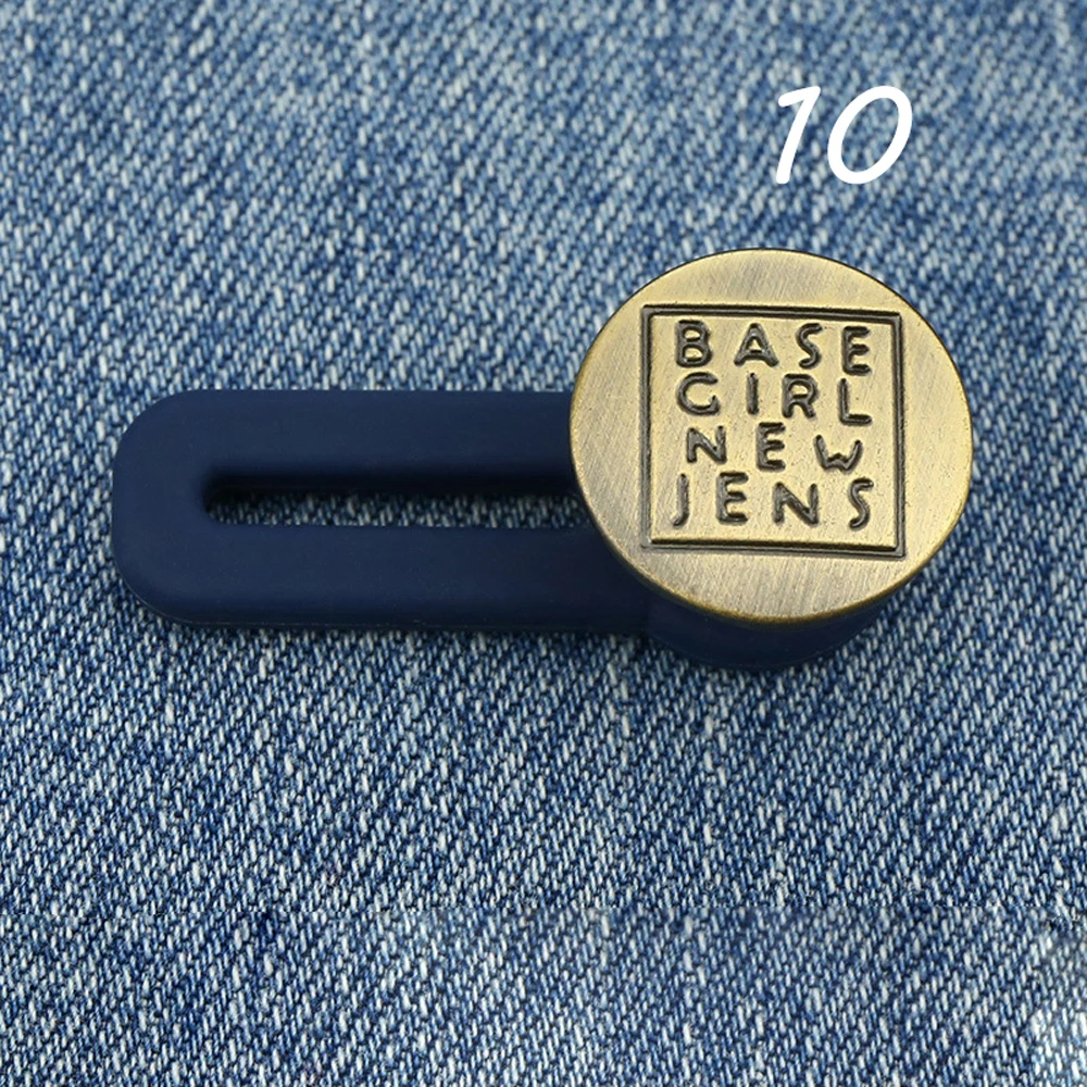 

Metal Fashion Letter Bow Star Elastic Jeans Extended Button Waistline Increase Retractable Buckle Buttons Waist Fastener