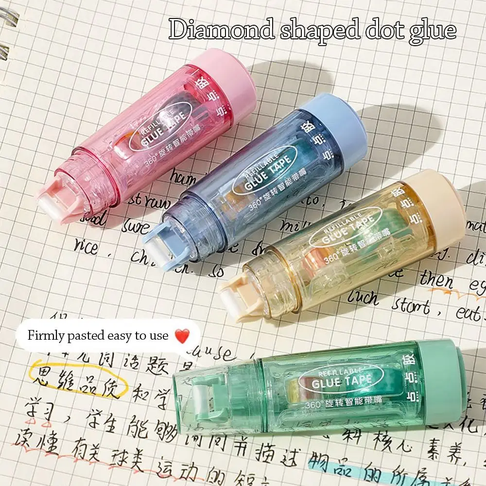 Cute Press-type Dispensing Glue Eraserable Replaceable Dispensing Pen Correction Belt Type Glue Sticks for Students