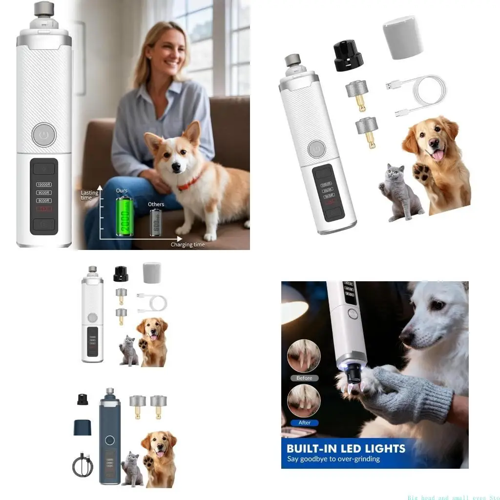 581C Pet file, dogs and cats, rechargeable use with two attachments