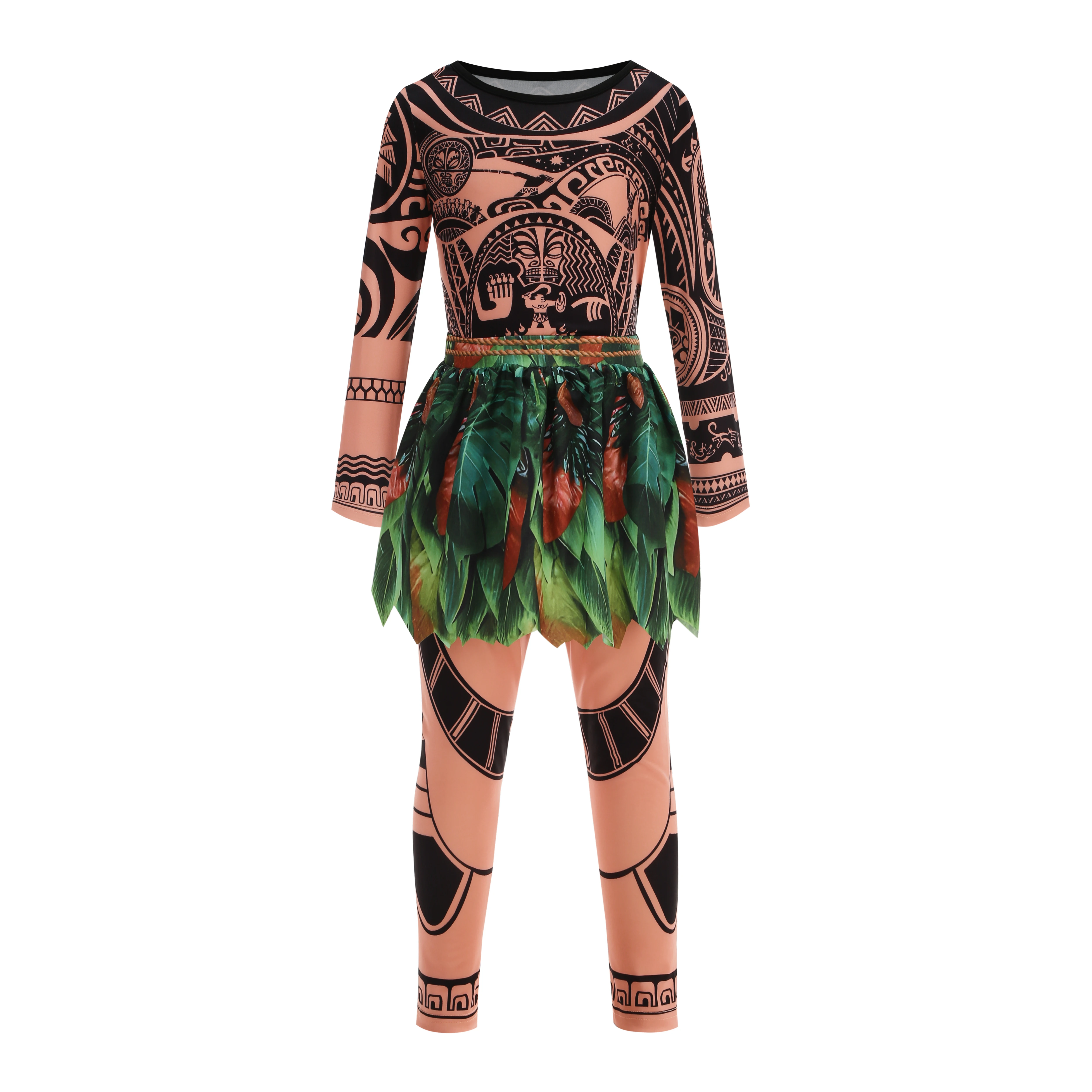 Moana Character Maui Clothes Tattoo Pants Boys Costume Kids Cosplay Birthday Carnival Performance Fish Hook Knife Outfits image 3
