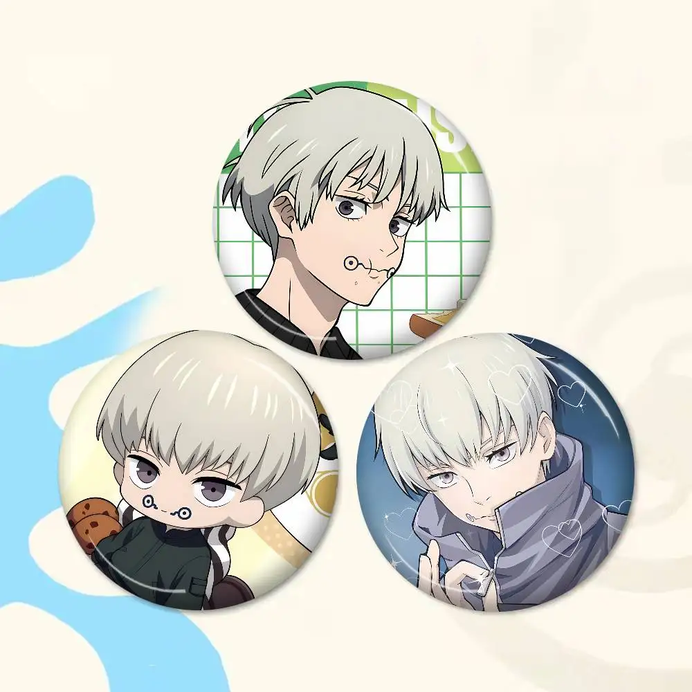 Anime Toge Inumaki Creative Pins Funny Round Snap-in Brooch Badge Backpack Hat Accessories Jewelry Gifts for Friend