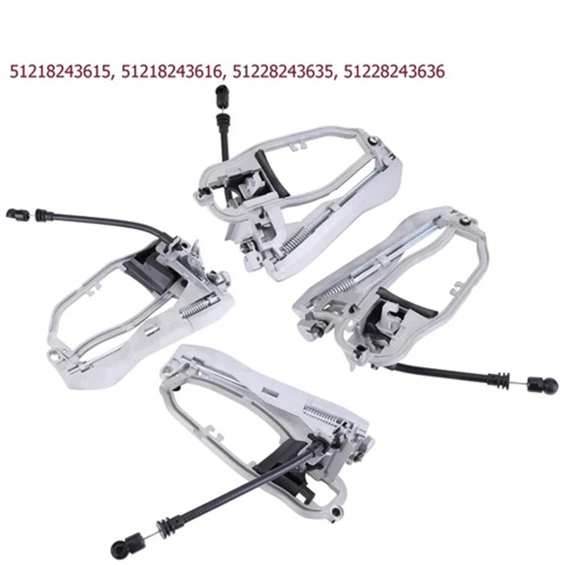 

Set of 4 Door Handle Carriers Front and Rear Compatible for 2000-2006 E53 X5 51218243615 51218243616 51228243635 51228243636