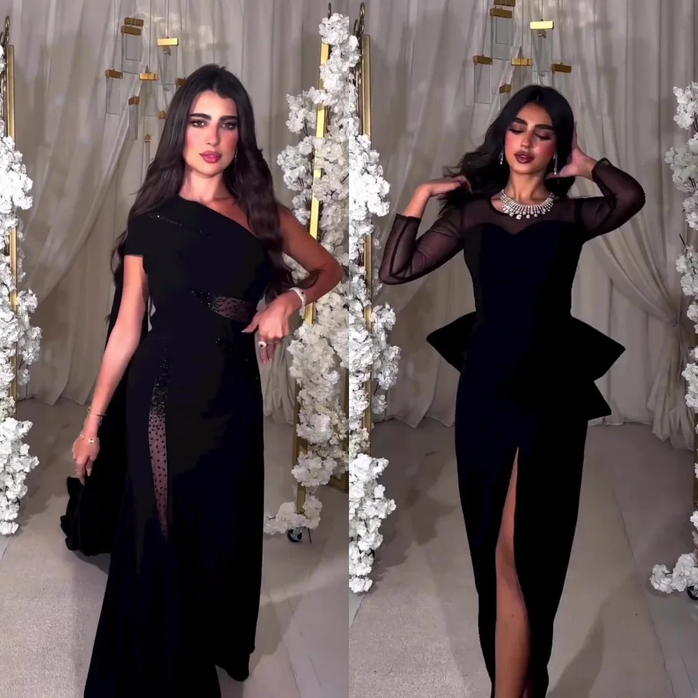 

Elegant Jewel Mermaid Anke Length Evening Gown Rhinestone Chiffon Formal Occasion فستان سهرة نسائيفساتين نسائيه سهرهrobe