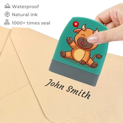 Calf Children's Name Seal Custom Student's Name Stamp Kindergarten Clothes Waterproof Name Sticker Kawaii Montessori Stamp Gift