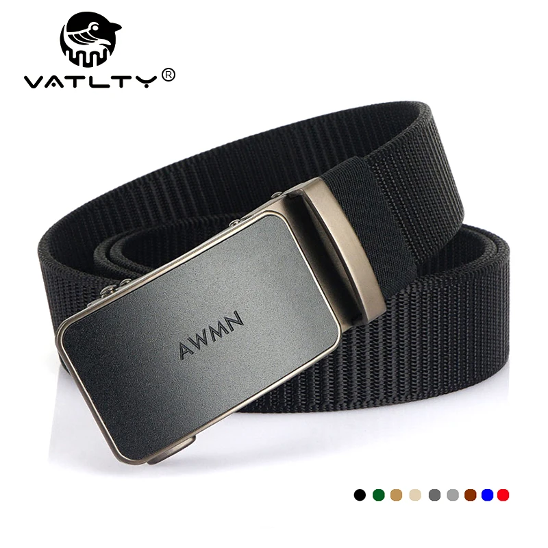 VATLTY 3.4cm Ceinture décontractée pour hommes, Boucle automatique en alliage dur Ceinture tactique extérieure 3mm 1200D Épaisseur Nylon ceinture de travail Ceinture