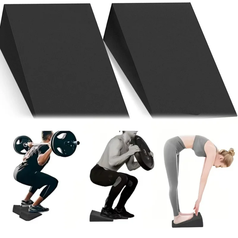 2-Pack Adjustable Incline Squat& Calf Stretch Board- Heavy Duty Non-Slip Yoga Brick with Incline Mechanism, Home Gym Leg Rehabilitation and Strength Training Equipment for Deep Stretching- Improves Balance, Muscle Stability- Suitable for Yoga