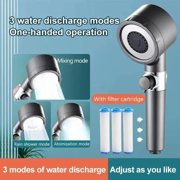 3 Modes Shower Head High Pressure Showerhead Portable Filter Rainfall Faucet Tap Bathroom Bath Home Innovative Accessories