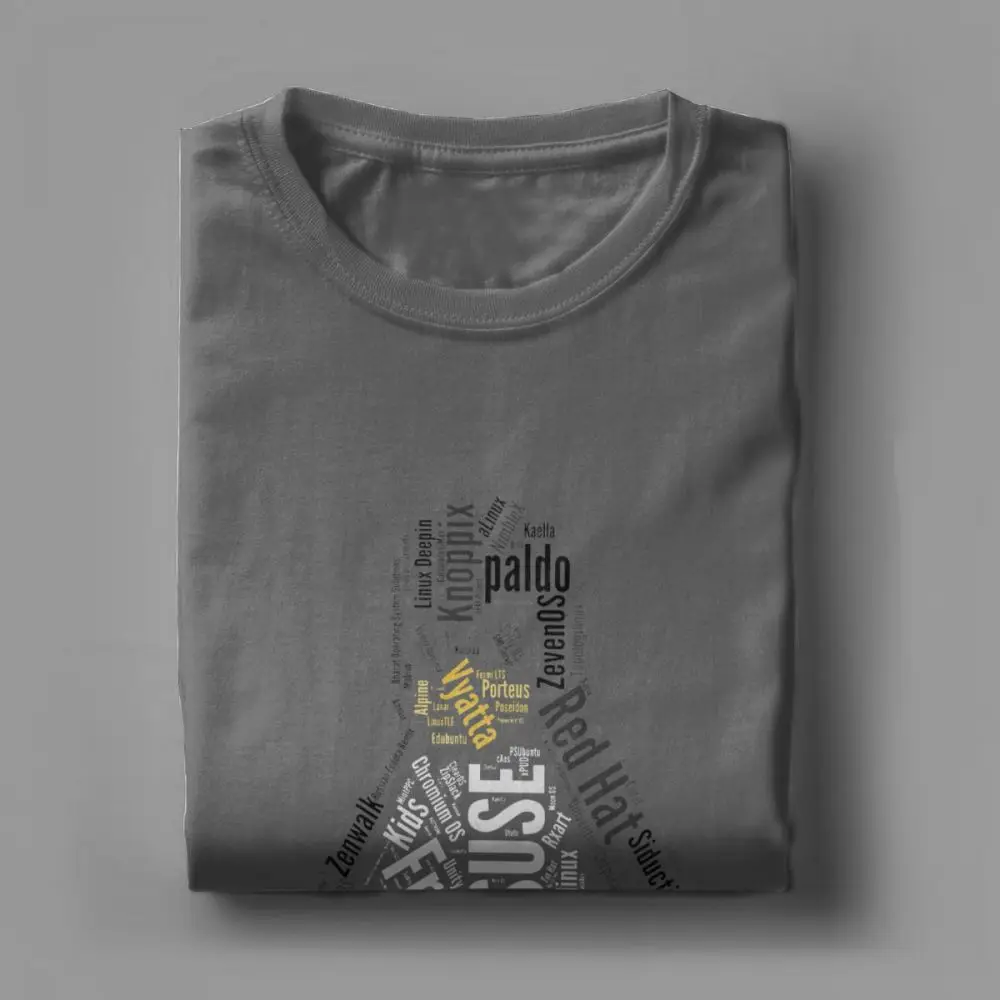 Novelty Tux Linux Distro Distribution Ubuntu T-Shirts Men Harajuku Cotton T Shirt Tee Shirt 3D Printing Sweatshirt