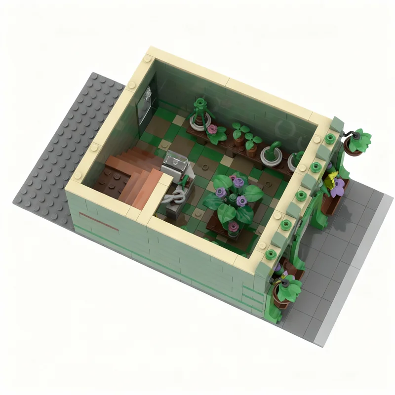 1098 elementów MOC Modularny Model Uliczny Sklep Roślinny Zestaw Klocków Prezent na Boże Narodzenie Zabawki Architektura Składanie Kreatywne DIY Pomysł