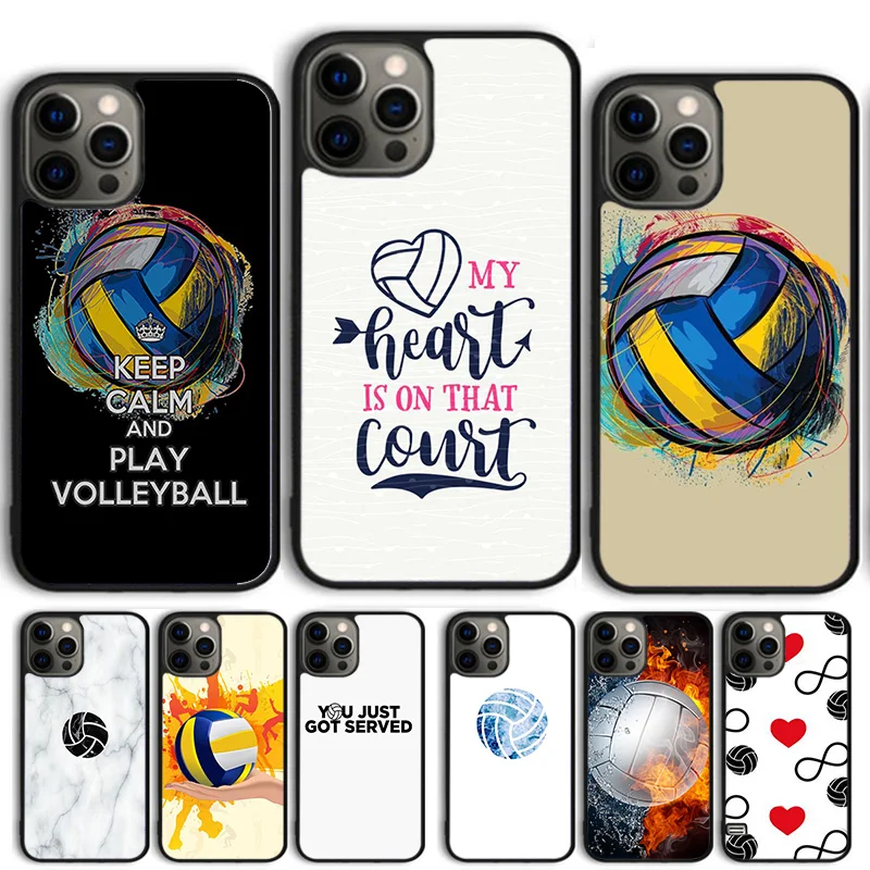 I love Volleyball Phone Case Cover For iPhone 15 16 14 13 12 Pro Max mini 11 Pro Max XS X XR Plus Coque Shell