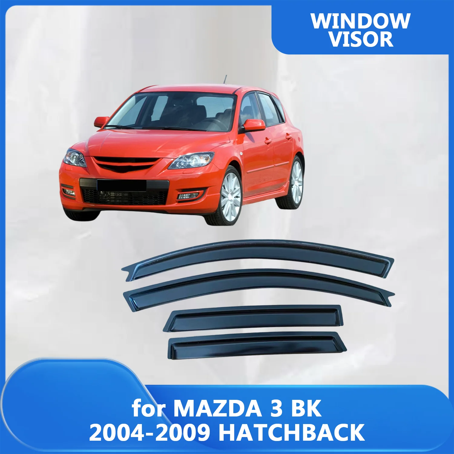 

Window Visor for MAZDA 3 BK HATCHBACK 2004 2005 2006 2007 2008 2009 Wind Deflectors Rain Guards Door Visor Vent Shades Ventvisor