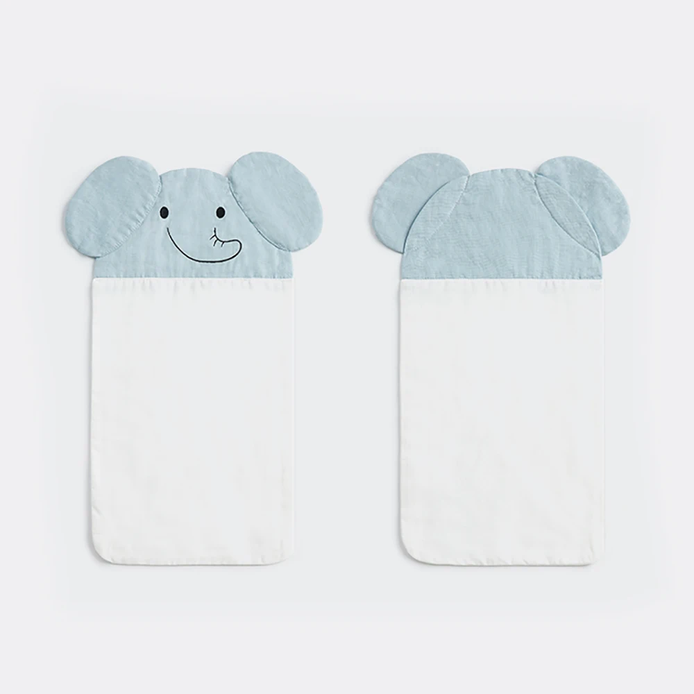 Baby Towel Muslin Cotton Kids\' Back Sweat Absorption Cute Rabbit Elephant Cartoon Design Embroideried Baby Back Sweat Towel