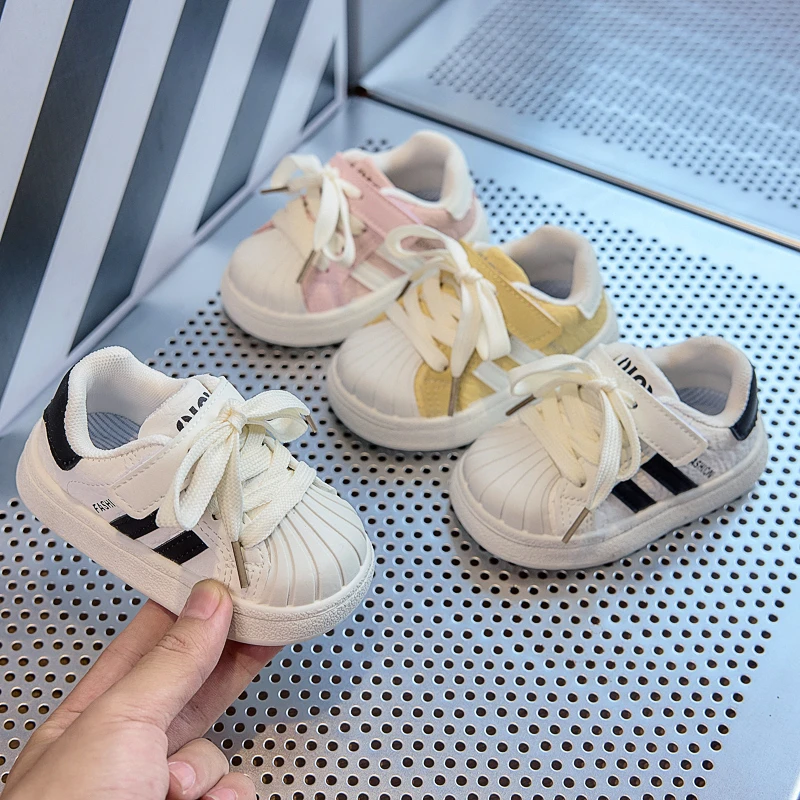 

New Spring Autumn Baby Shoes Leather Toddler Kids Sneakers Outdoor Boys Tennis Soft Sole Fashion little Girls Sneakers EU16-26