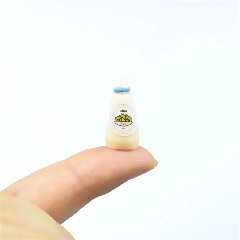 10 teile/satz Miniatur Mini Ketchup Salat Modell 1:12 Puppenhaus Nachahmung Lebensmittel Spielzeug Zubehör – Detail 2