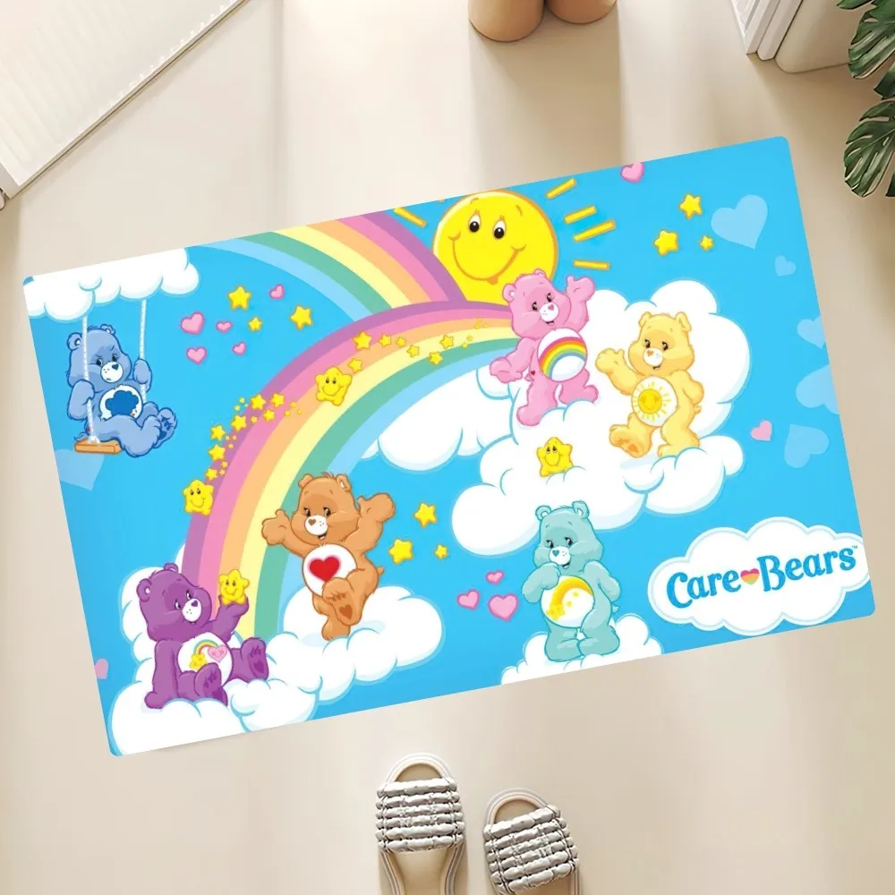 Cute C-Cares Bears Floor Mat Anti-Slip Doormat Home Entrance Doormat Bedroom Bathroom Living Room Floor Mats Kitchen Rug