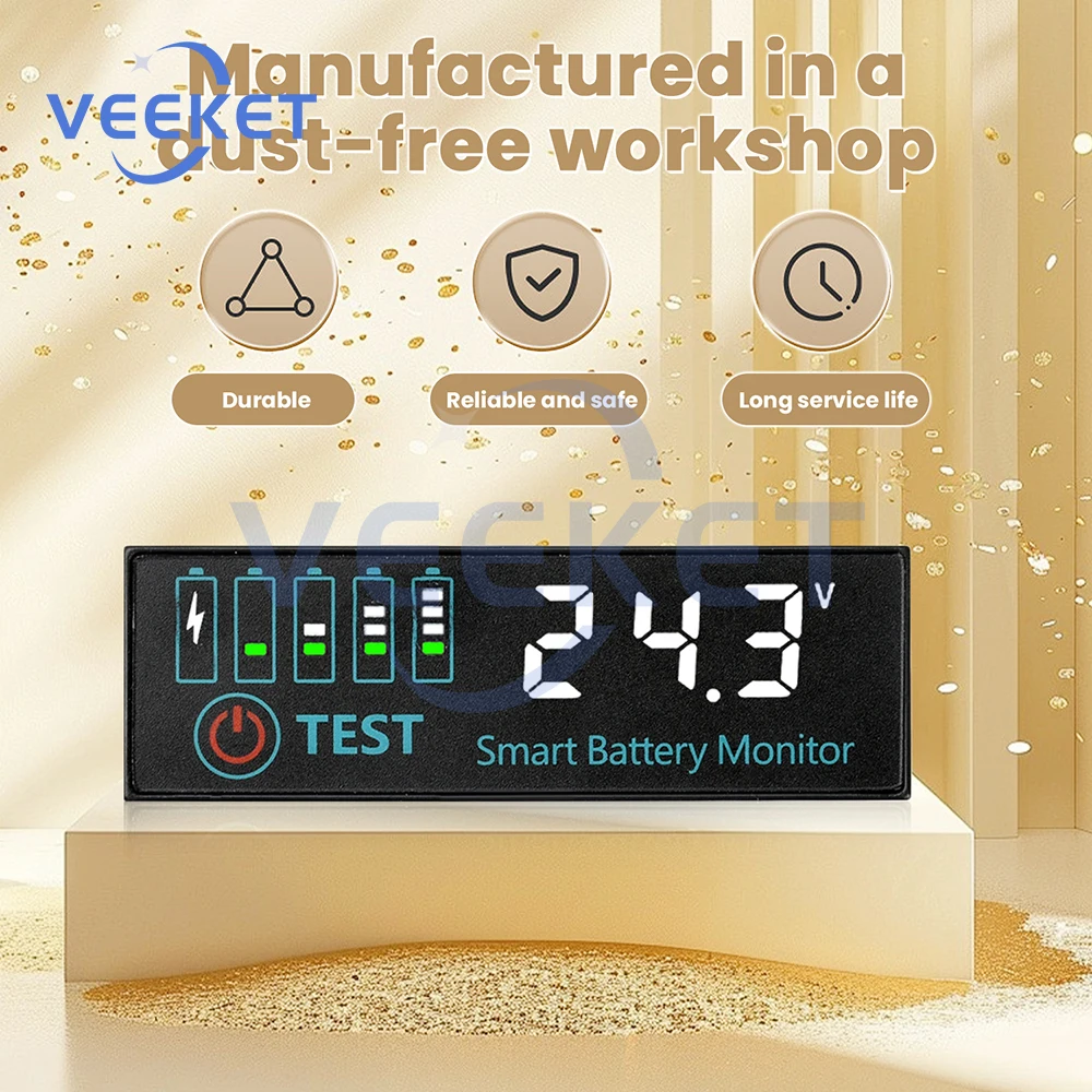 

LED Battery Level Indicator Universal DC 7-55V Power Display Module for Lithium Ternary Iron Phosphate Acid Batteries