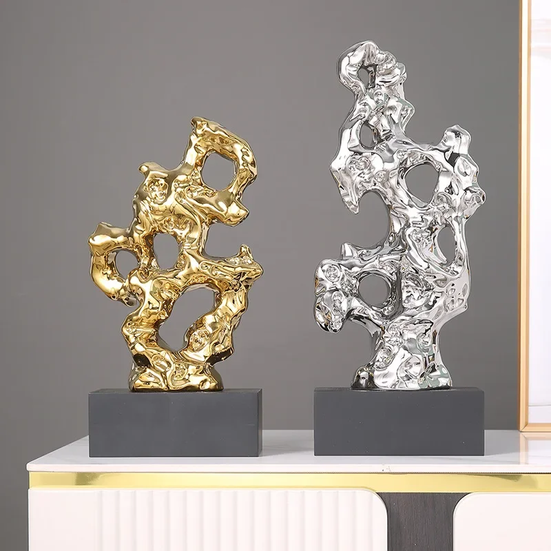 

Harz Ornamente Gold разум فاissant Stein Statue Taihuite Koralle Skulptur декоративная фигурка Wohn accessoires