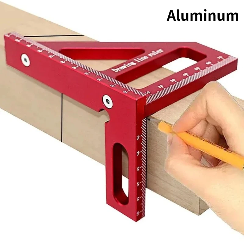 Carpenter Square -Woodworking Square Protractor Aluminum/Plastic Ruler 3D Multi Angle 45/90 Degree Layout Measuring Marking Tool