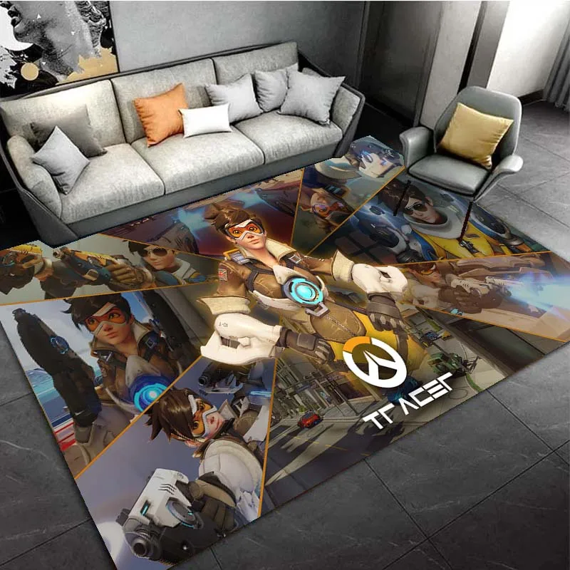 Overwatch Hero First-person Shooter Game Area Rugs for Living Room Bedroom Decoration Rug Children PlayRoom Mat Anti-slip Carpet