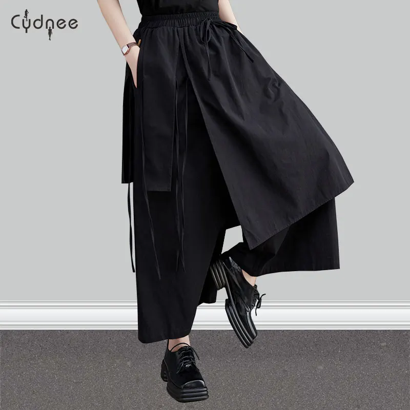 Women High Waisted Wide Leg Pants Loose Flowy Palazzo Lounge Trousers Baggy Cropped Pants Plus Size Drawstring Pantalones