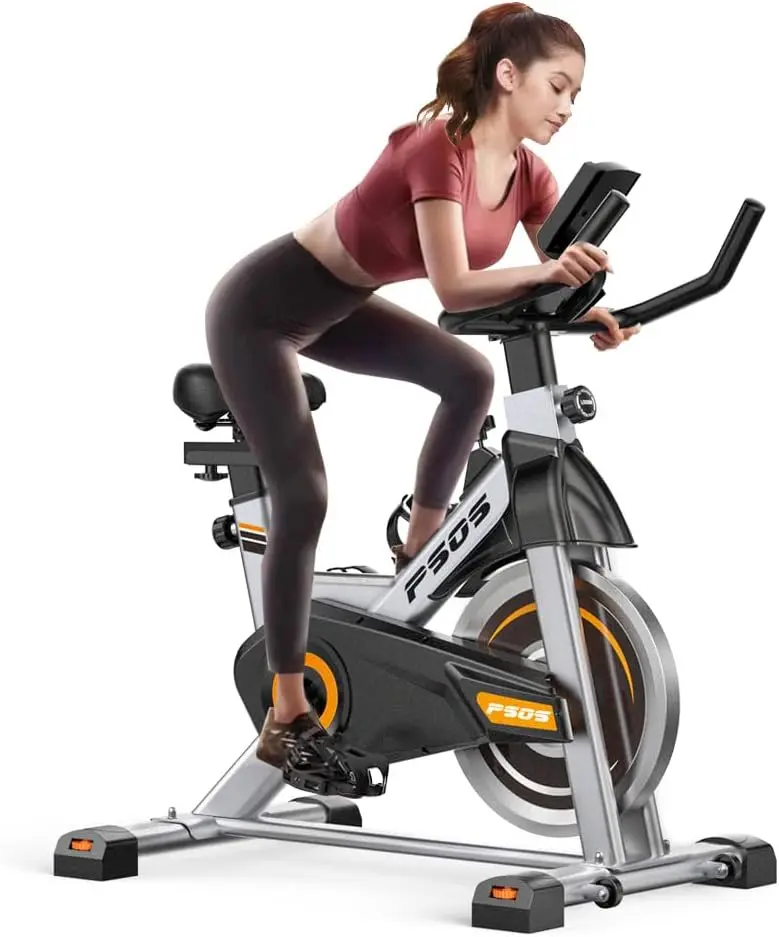 Bicicleta, bicicletas estacionarias para gimnasio en casa, bicicleta de entrenamiento con transmisión por correa, bicicleta de ciclismo de interior con pantalla digital y cómoda