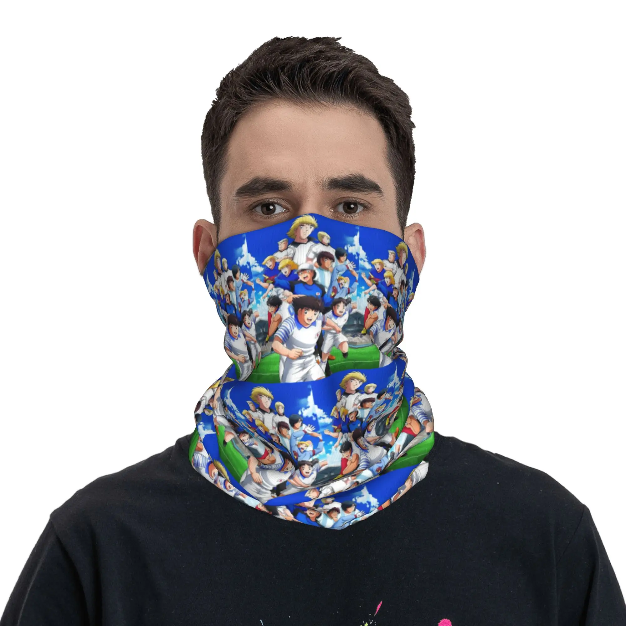 Captains Tsubasas Japan Football Anime Bandana Neck Gaiter Printed Mask Scarf Warm Balaclava Cycling For Men Women Windproof
