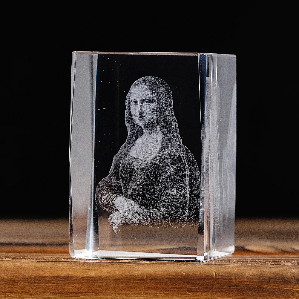 Mini Inner Carving Mona Lisa Ornament 3D Stereoscopic Art Carving Crafts Home Desktop Decorative Accessories