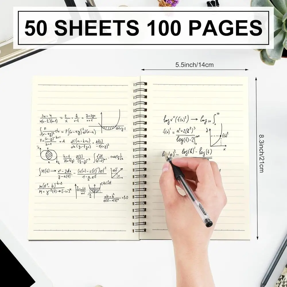 Gevoerde A5 spiraalvormige notitieboekjes, 8,3x5,5, 54-pack, schrijfpapier voor studenten en op kantoor, terug naar schoolbenodigdheden