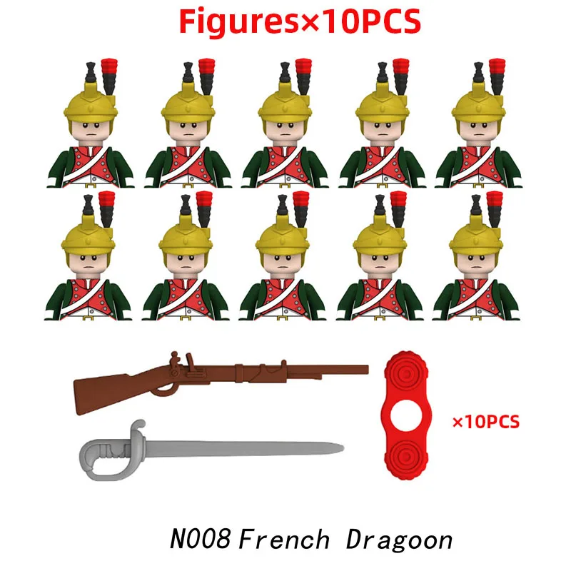 MOC Historische Militär-Bausteine Figuren Napoleonische Kriege Britische Infanterie Soldaten Gewehr DIY Bausteine Spielzeug als Geburtstagsgeschenk