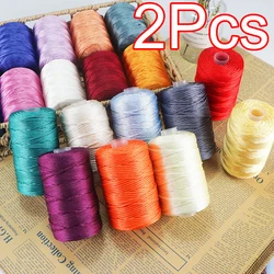 2Pcs Summer Crochet Yarn 1.5mm Cord Thin Ice Nylon Thread for Hand Knitting Crocheting Bag Hat Shoes mat slipper line