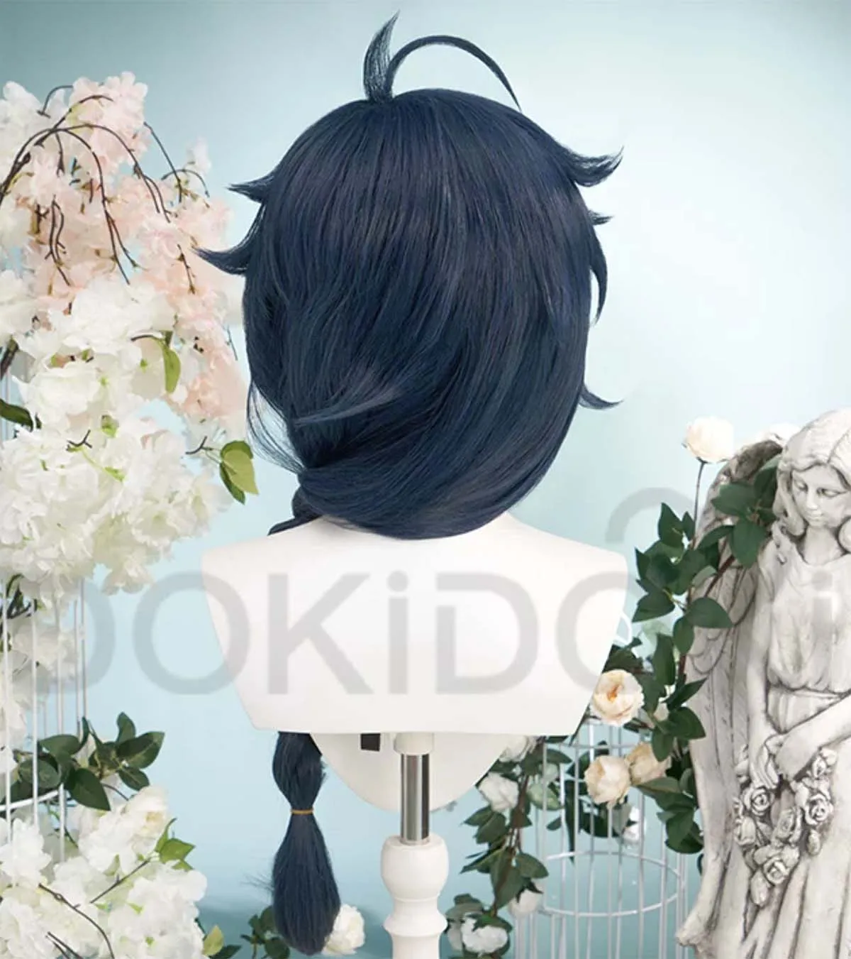 Women Genshin Impact Kaeya Alberich Sailwind Shadow Cosplay Long Blue Braid Heat Resistant Synthetic Hair Wig