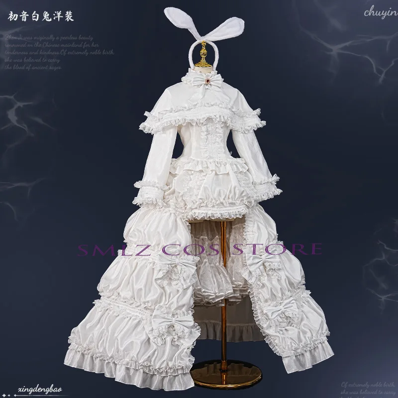 2026 Rabbit MikuuU Cosplay Anime Costume Mikku White Princess Dress Ear Prop Wig Set Party Play Outfit for Women Skirt view 2