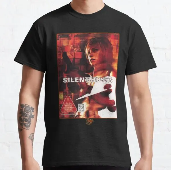 Camiseta gráfica con temática de Silent Hill 3 Heather Mason – Ropa de algodón con estampado de terror psicológico en tonos rojos para fanáticos de Silent Hill