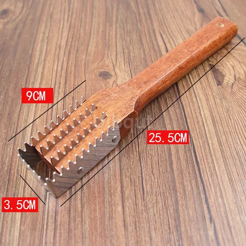 Wooden wood handle Fish Skin Brush Fast Remove Fish Scale Scraper Planer cut Fish Scaler Fishing Knife Clean Kitchen Accessorie