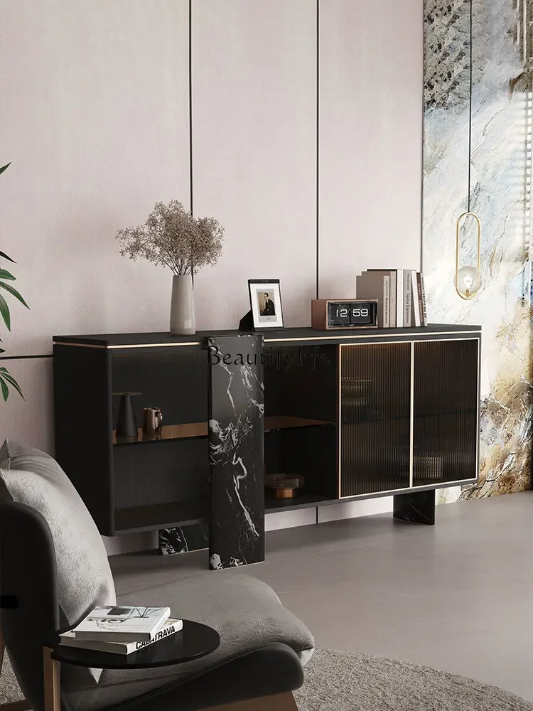 

66.-*Entrance cabinet medieval solid wood dining side cabinet Italian light luxury villa living room