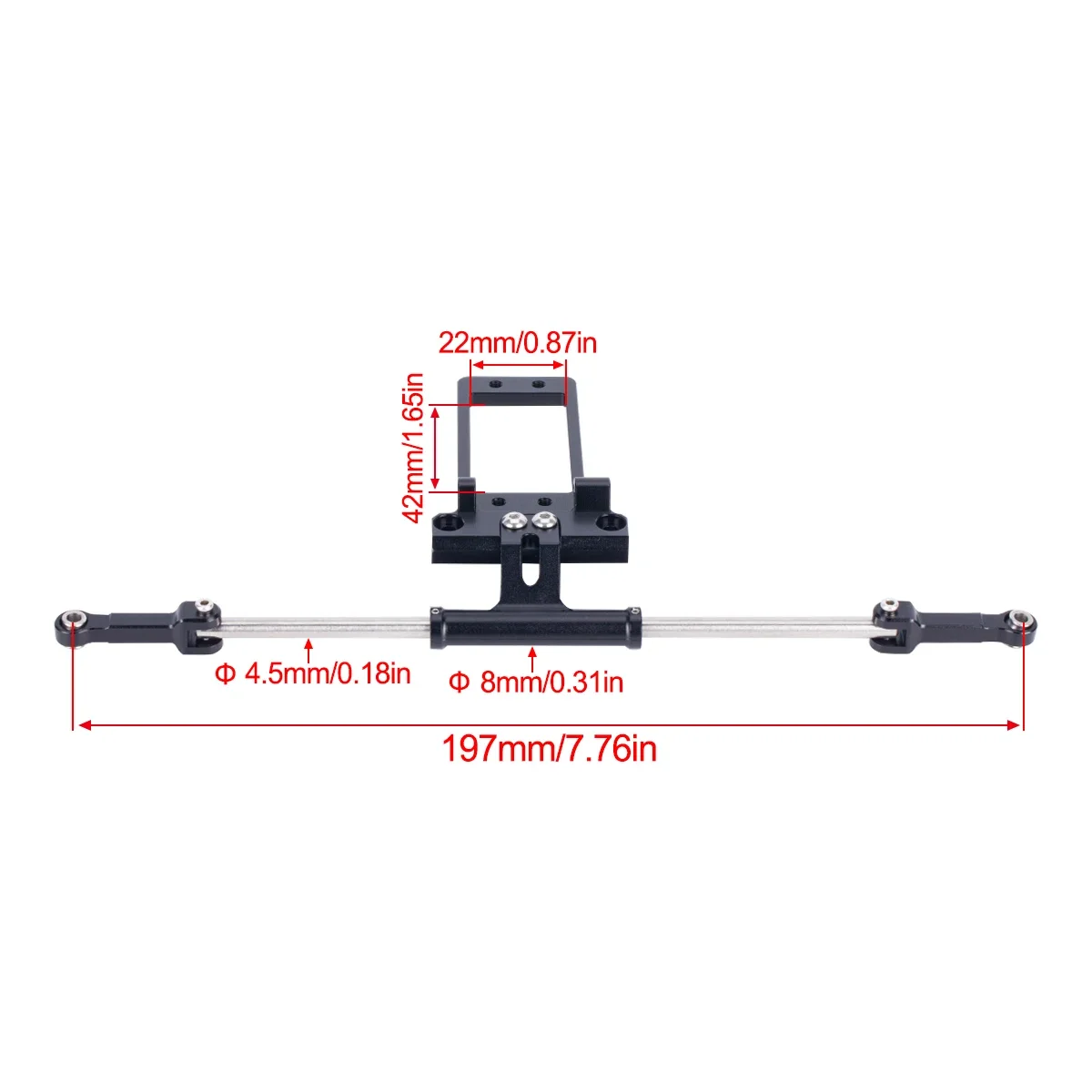 Uchwyt serwo BTA z pełnym hydraulicznym cylindrem układu kierowniczego do 1/10 RC Crawler Vanquish Wraith Axle RR10 SMT10 Roll Cage DIY