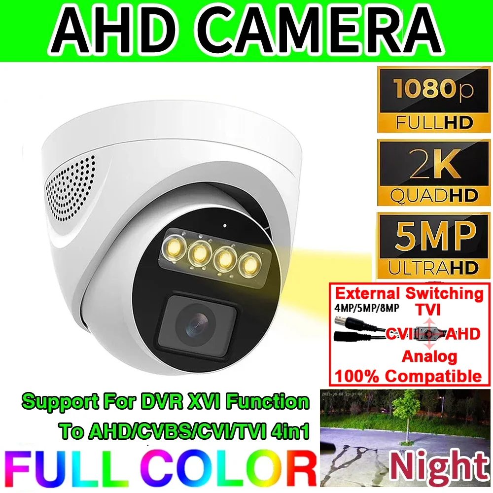 

5MP 24H Full Color Night Vision CCTV AHD Dome Camera Indoor 4MP 1080P HD 4Array Luminous Led Digital H.265 For Home Video Sphere