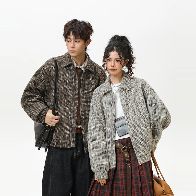 Autumn Bomber Jacket Men Women Streetwear Fashion Loose Casual Vintage Short Cargo Jacket Couple Coat Outerwear