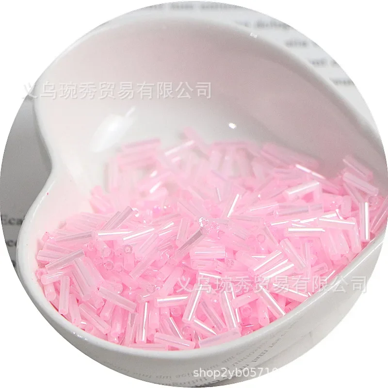 300 Cream Seed Beads 11/0 Tube Beads 2x6mm Bugles Glass Seed Beads DIY Jewelry Making Women\'s Accessories