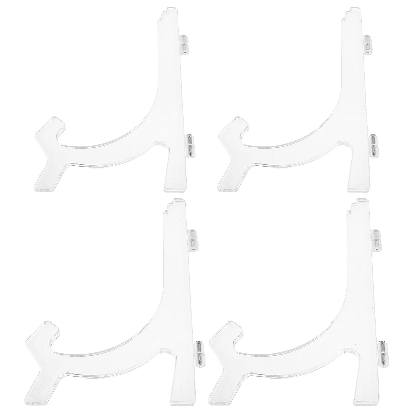 

4pcs Transparent Display Stand Clear Plastic Plate Holders For Tabletop Decorative Plates Photos Menus Wedding Home Art Easel