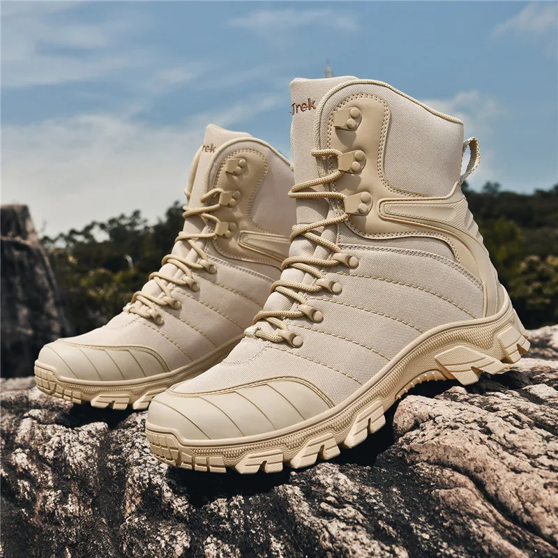 Men Army Boots High Quality Ultrallight Waterproof Male Anti-Slip Lace Up Tactical Boots Outdoor Breathable Camping Desert Boots